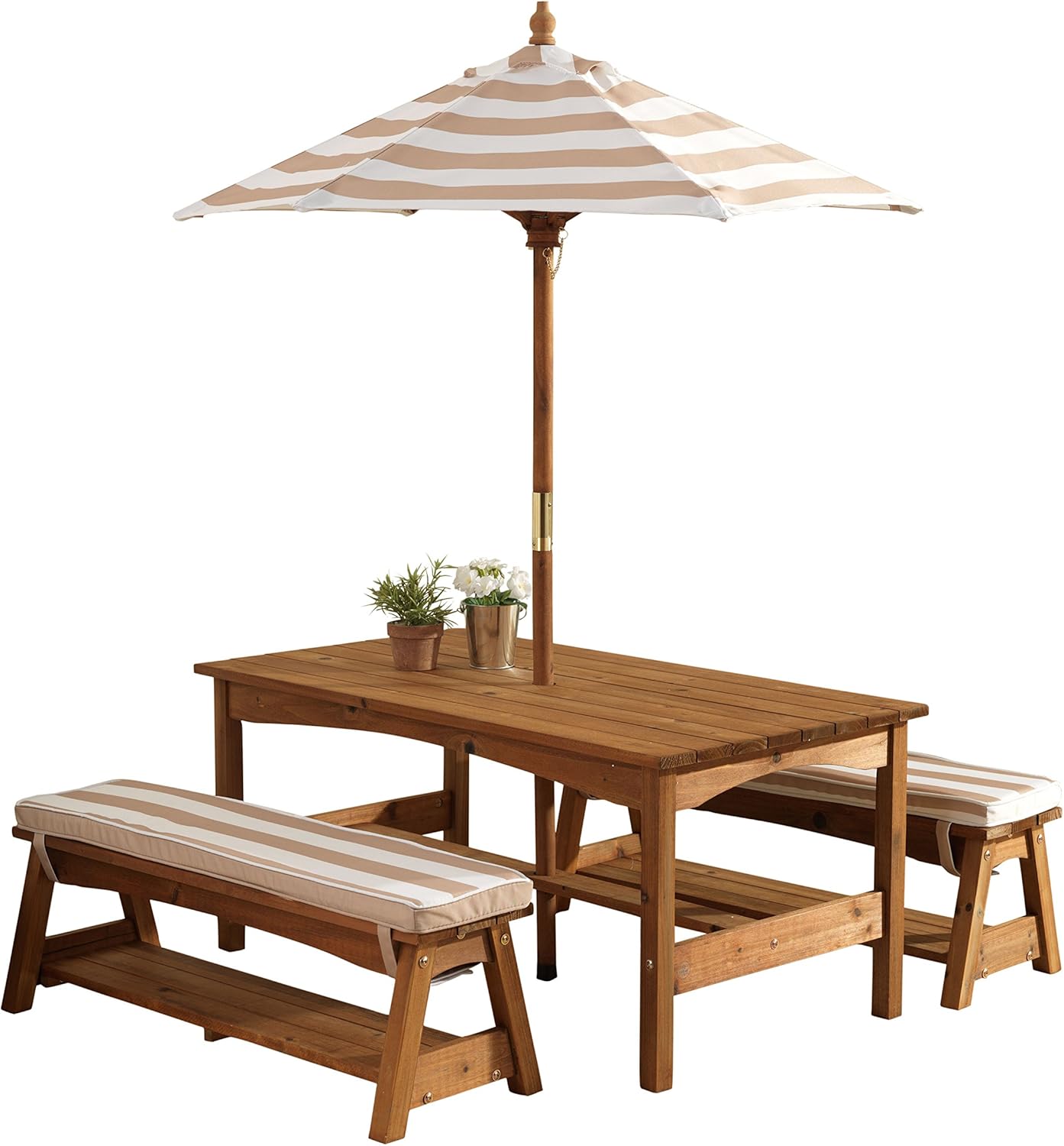 Outdoor Wooden Table & Bench S - Kids Outdoor Bench With Umbrella recensione e prezzo
