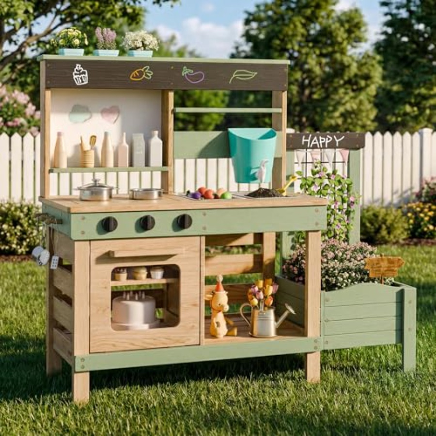 Outdoor kitchen for kids: wood - Kids Outdoor Kitchen Set recensione e prezzo