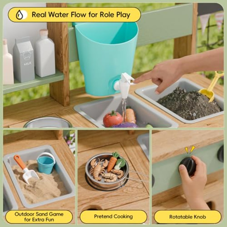 Outdoor kitchen for kids: wood - Kids Outdoor Kitchen Set recensione e prezzo