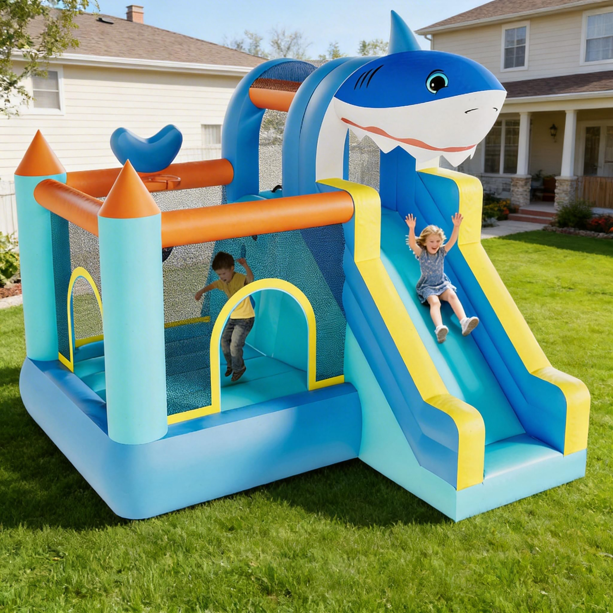 Inflatable Bounce House With S - Kids Outdoor House With Slide recensione e prezzo