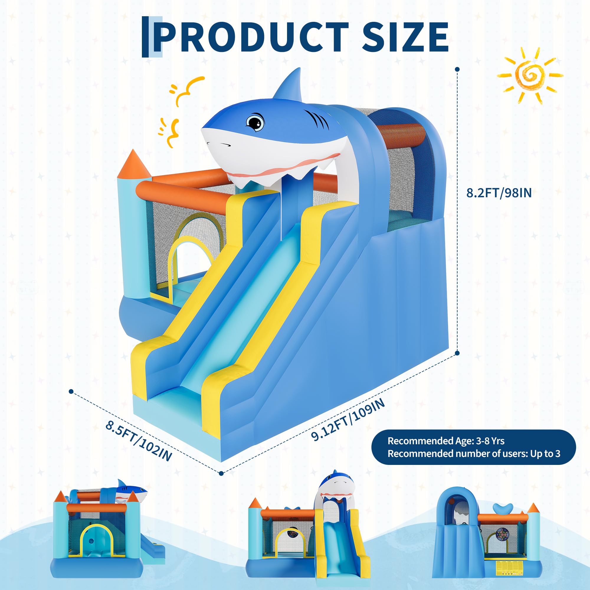 Inflatable Bounce House With S - Kids Outdoor House With Slide recensione e prezzo