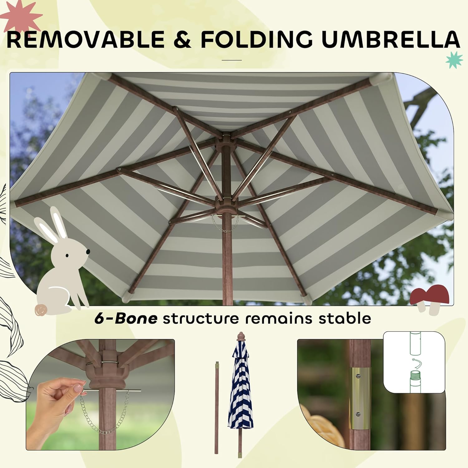 Wooden Kids Picnic Table & Ben - Kids Outdoor Bench With Umbrella recensione e prezzo