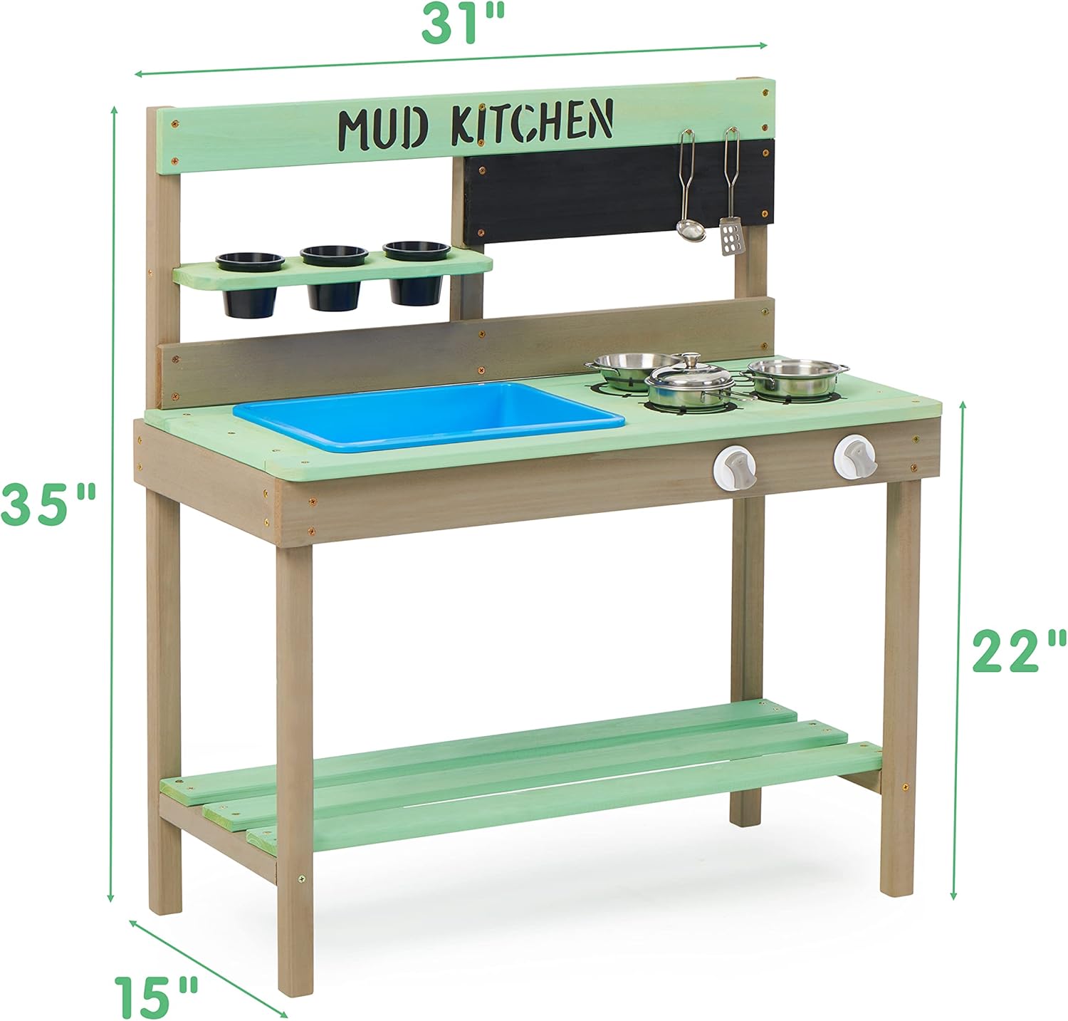 Kid's Wooden Play Kitchen, Out - Kids Outdoor Kitchen Set recensione e prezzo