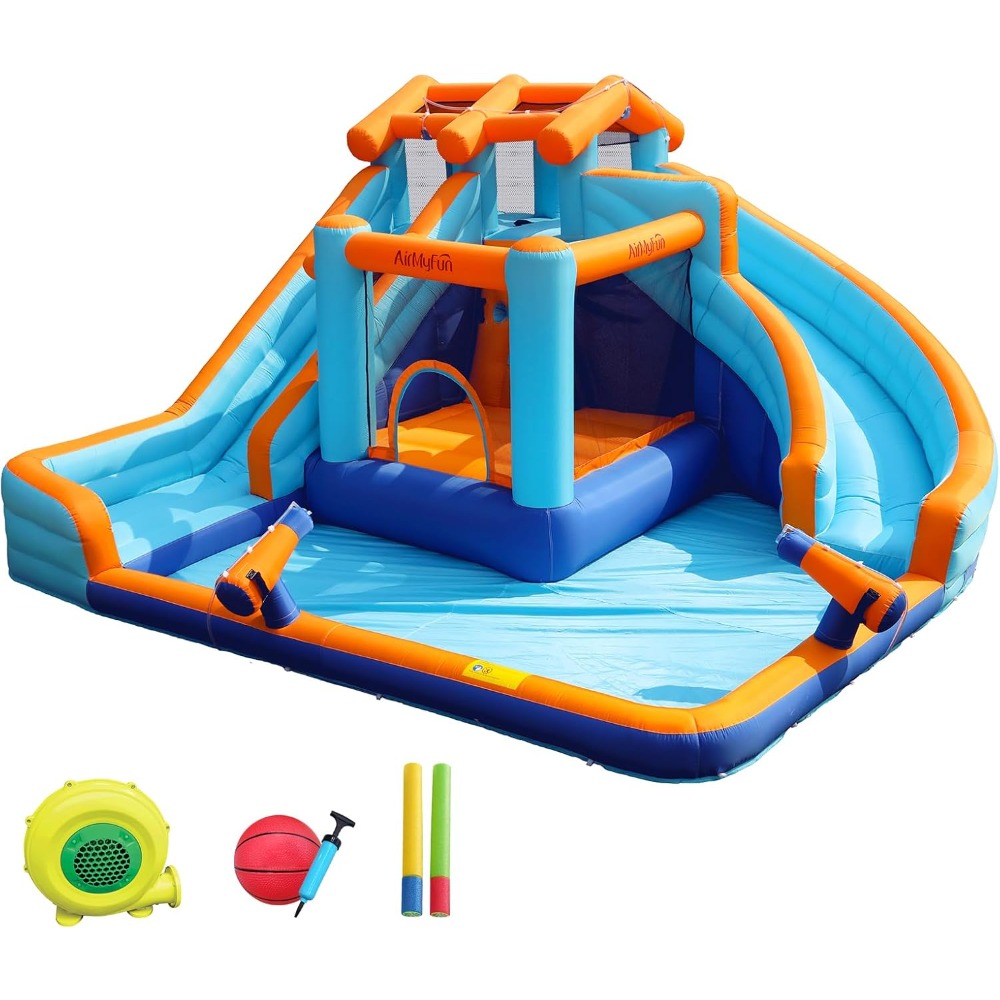 Large Water Slide Bounce House - Kids Outdoor House With Slide recensione e prezzo