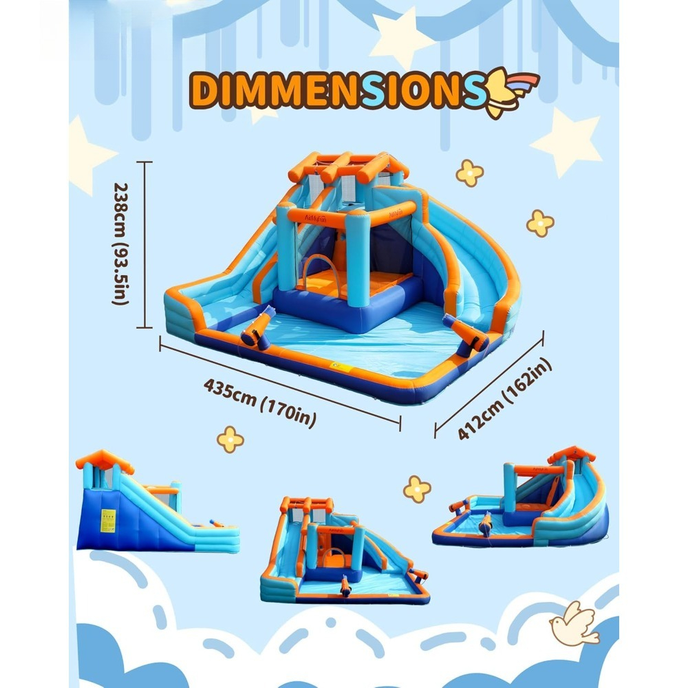 Large Water Slide Bounce House - Kids Outdoor House With Slide recensione e prezzo