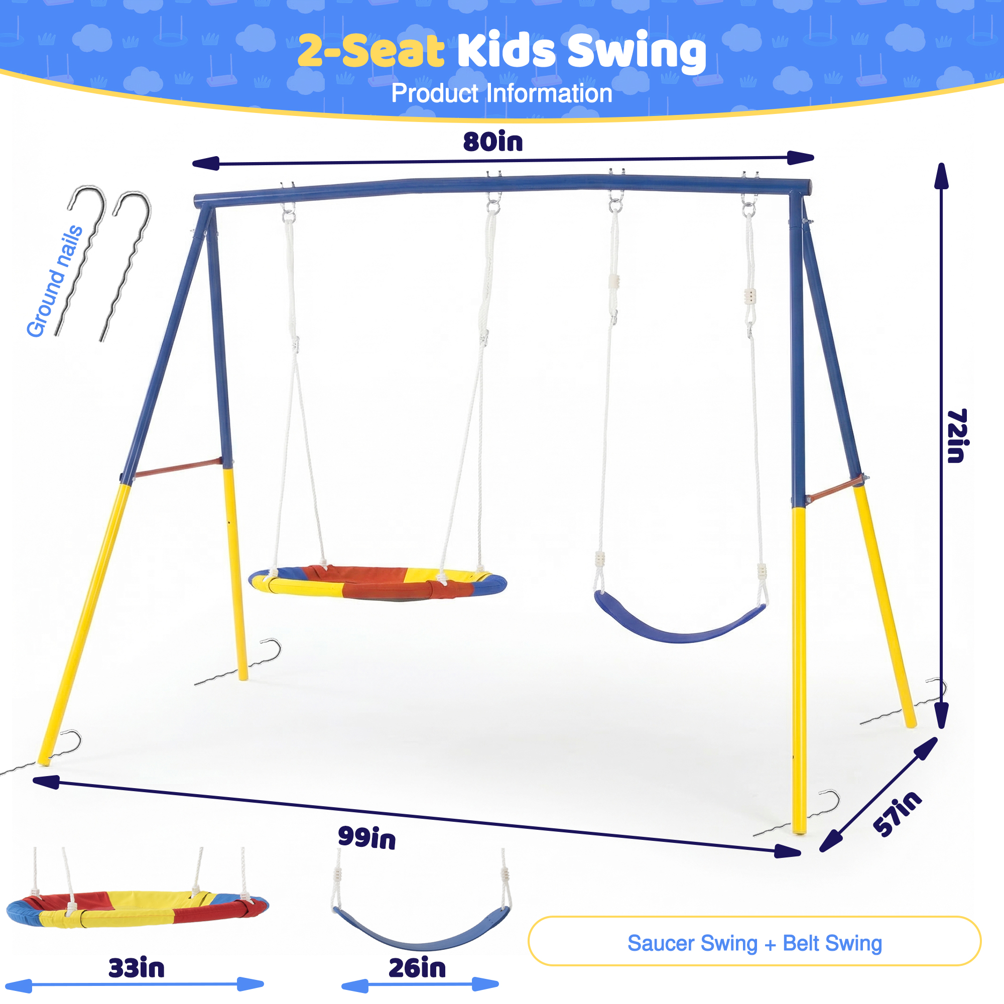 Outdoor Swing Set with Backyar - Kids Outdoor Ride On recensione e prezzo