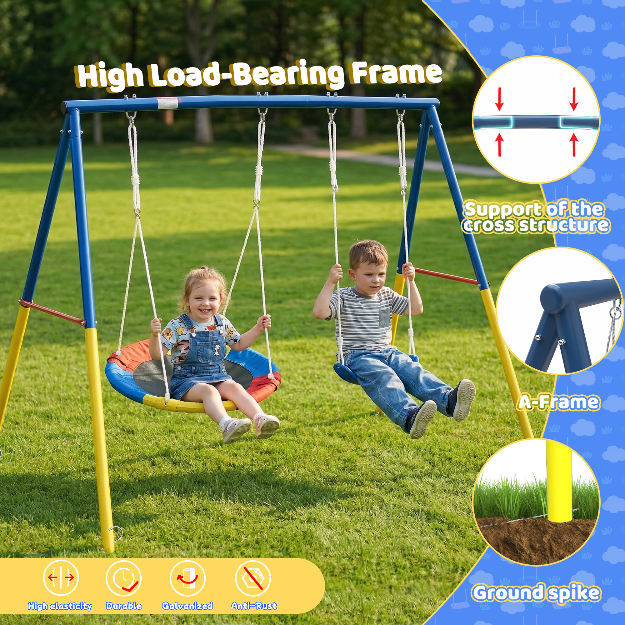 Outdoor Swing Set with Backyar - Kids Outdoor Ride On recensione e prezzo