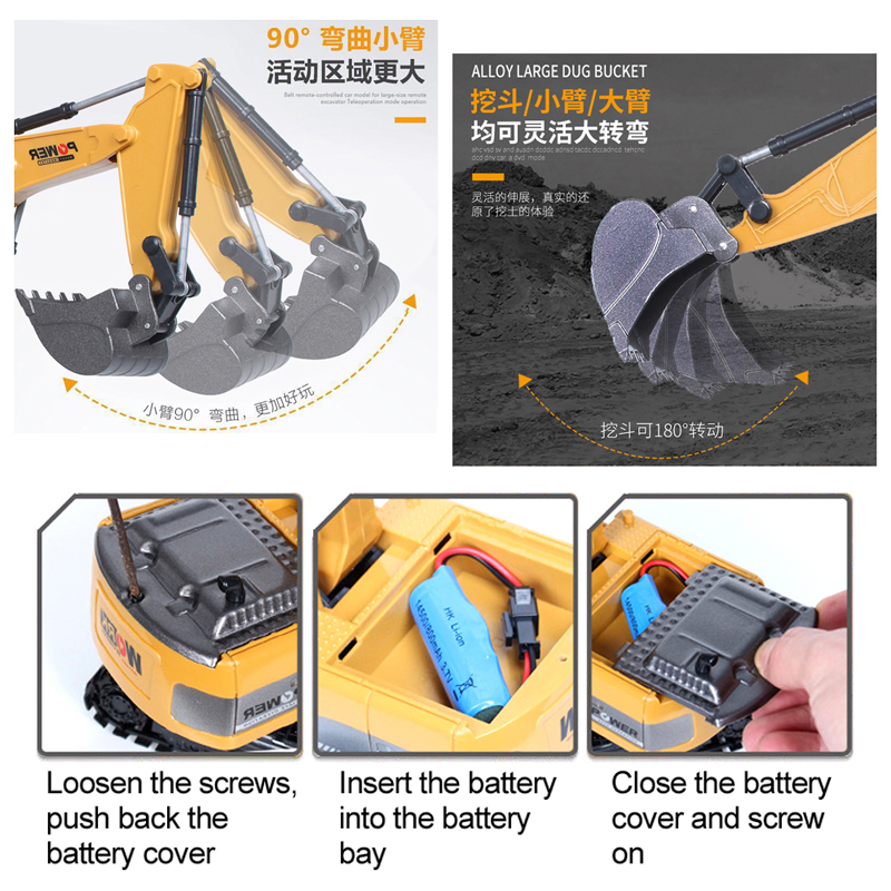 RC Excavator 2.4Ghz 6 Channel  - Kids Outdoor Digger recensione e prezzo